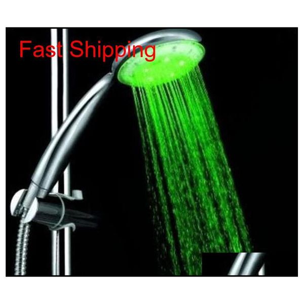 

3 colors changing led bath shower nozzle matic control sprinkler led shower he qyllka bdenet