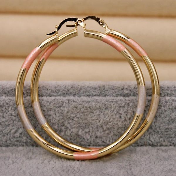 

hoop & huggie trendy eardrop pink gray dye round gold earring earrings for women girls fashion jewelry accessories wedding party gift, Golden;silver