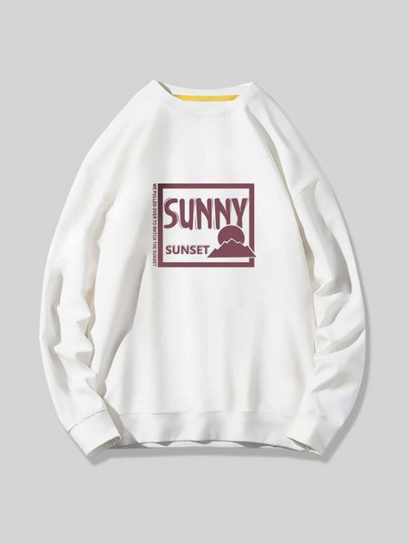 

men slogan graphic sweatshirt a8f0#, Black
