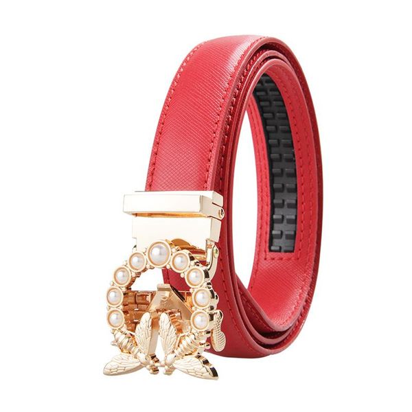 

new fashion women's belts genuine leather designer belt women luxury straps for women diamond automatic buckle belt, Black;brown