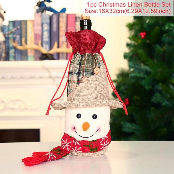 

christmas wine bottle cover merry christmas decor for home table 2020 christmas ornament navidad xmas gift happy new year 2021 bbyqal