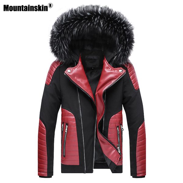 

mountainskin men's winter parkas fur collar thick warm cotton jacket casual windproof hooded long coat male mt034
