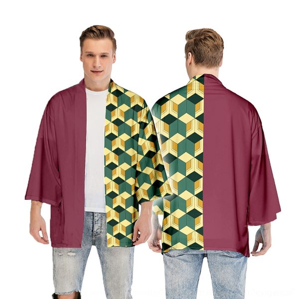 

27uji призрак печати кимоно kimonosale горячие лезвия фукуока yiyong анимация персонажа 9ogk9 плащ плащ кимоно перо ткацкий 3d, Black