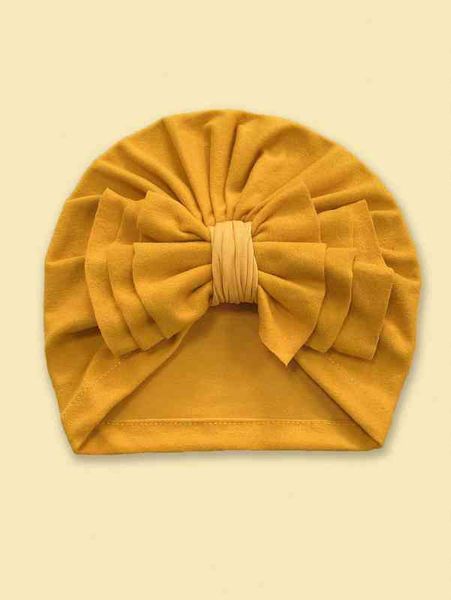 

baby bow knot decor hat she, Yellow