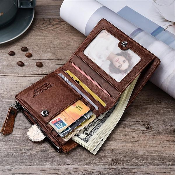 

genuine leather men wallet short coin purse small vintage cowhide wallets brand designer clutch small brand card holder, Red;black