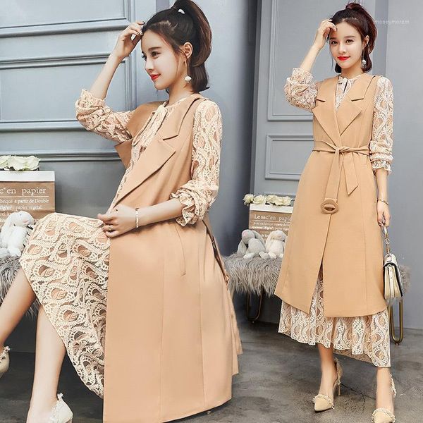 

women's vests women autumn spring suit vest waistcoat lady office wear long coat casual sleeveless jacket plus size1, Black;white