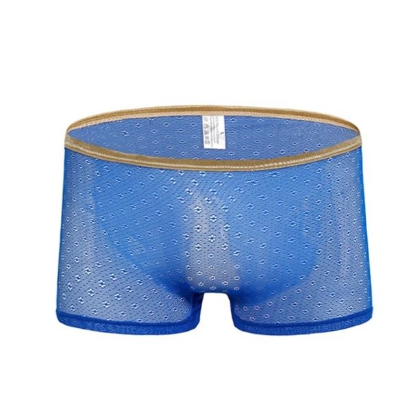 

men ultrathin mesh printed transparent underwear men's boxer shorts mens low-rise u bulge pouch lace boxers male underpants, Black;white