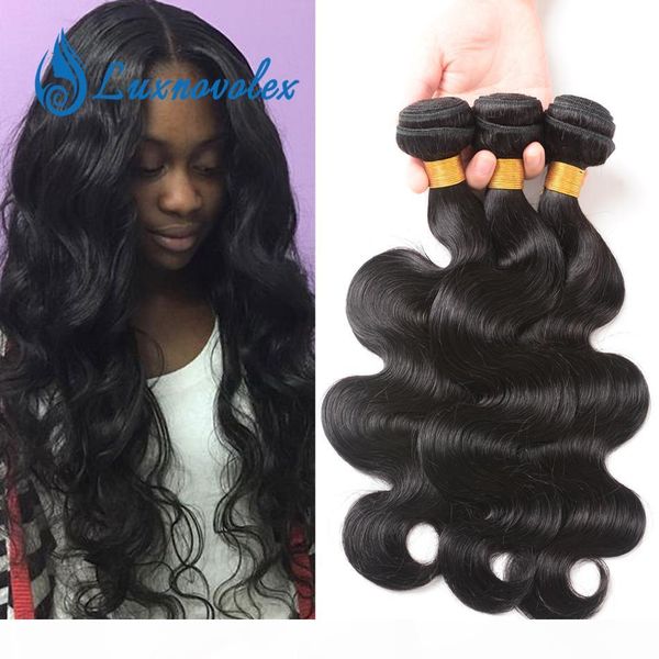 

brazilian body wave virgin hair 3 bundles unprocessed brazilian human hair weave bundles body wave hair extensions natural color wholesale, Black