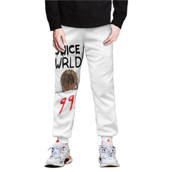 

man hip-hop singer pants fashion trend 3d digital memorial casual trousers designer new male sports drawstring loose leggings, Black