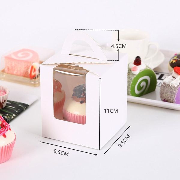 

stobag 10pcs open window muffin candy box small pastry cake dessert biscuit baking dessert carton gift portable packaging box bbyhyn