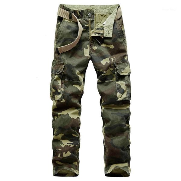 

new 2020 men's camouflage trousers cotton straight multi-pocket overalls u.s. wear-resistant pants special for1, Blue