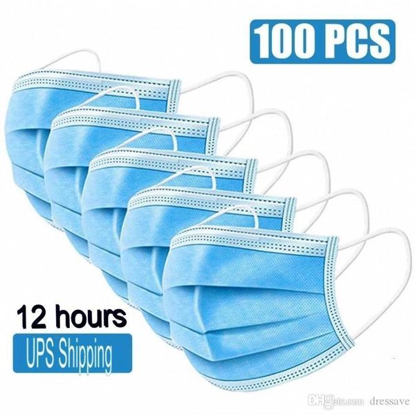 

factory price disposable face 2020 pink black blue orange white thick 3-layer masks with earloops for salon home u