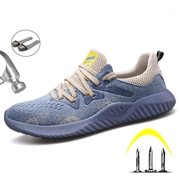 

brand work safety shoes steel toe men shoes anti-puncture work safety boot breathable indestructible men casual sneakers1, Black