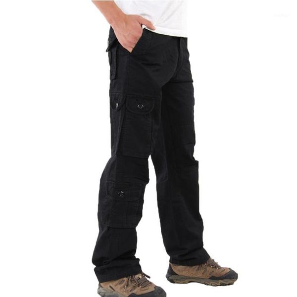 

wholesale- plus size men's cargo pants casual mens pant multi pocket cargos trousers men long pant 60hfx1, Black