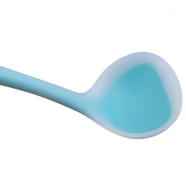 

multi-purpose long handle non-stick silicone pot spoon high temperature resistant translucent soup spoon kitchenware1
