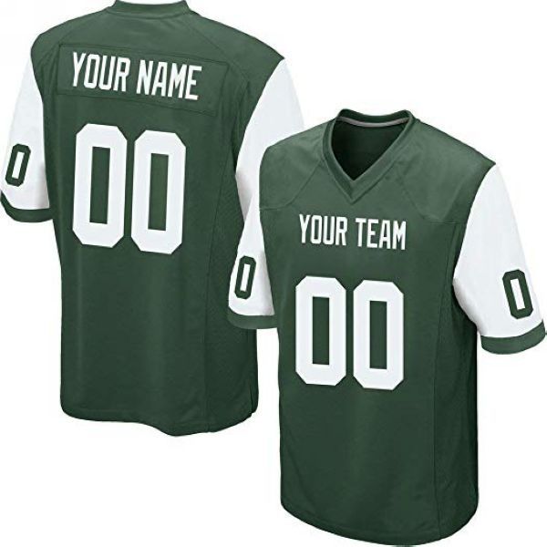 

custom green new york style football stitched jersey personalized any name any number mens women youth jerseys, Black