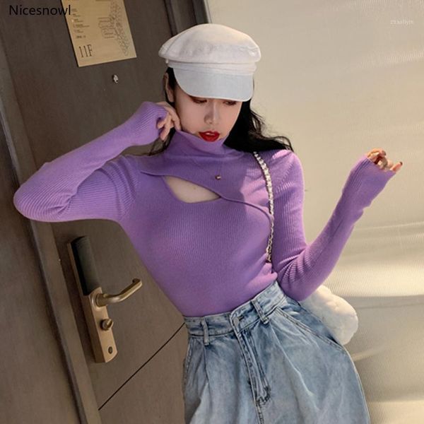 

korean clothes hollow out spring autumn slim ladies fashion brand knitted pullovers turtleneck women sweater solid new1, White;black