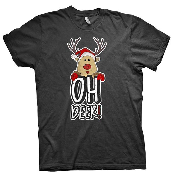 

sport 2019 fashion cotton tee shirt fashion reindeer oh dear funny christmas t-shirt