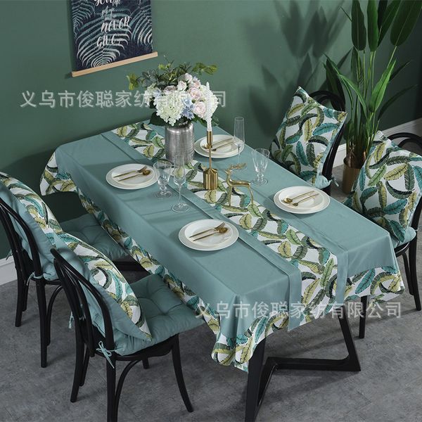 

modern waterproof tropical rainforest japanese banana leaf cotton thickened canvas tablecloth rectangular coffee table cloth table cloth