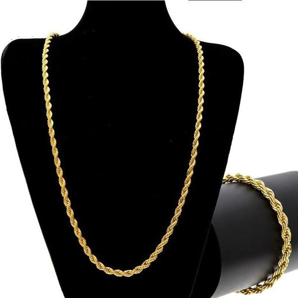 

fdlk gold color long chain necklace men jewelry brand gothic gold color male necklace gifts (size: 18-30inch, 6mm), Silver