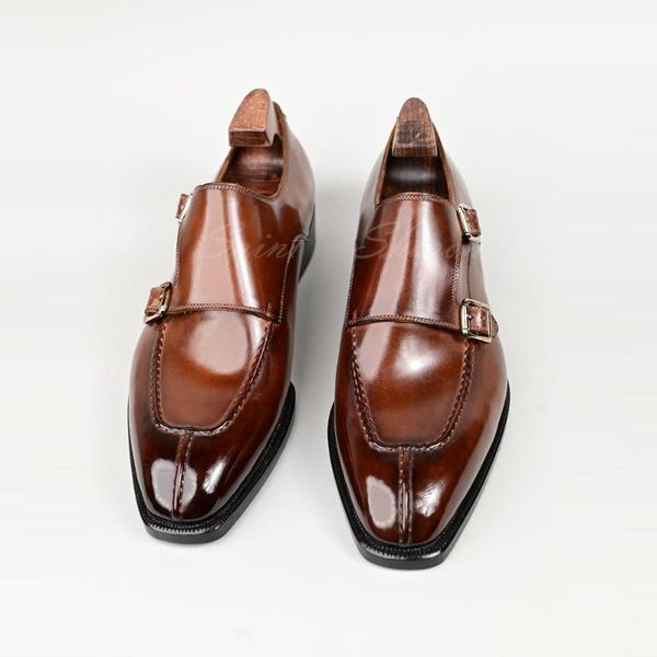 

classic luxury leather men's shoes casual men's office business wedding shoes black brown buckle slip-ons