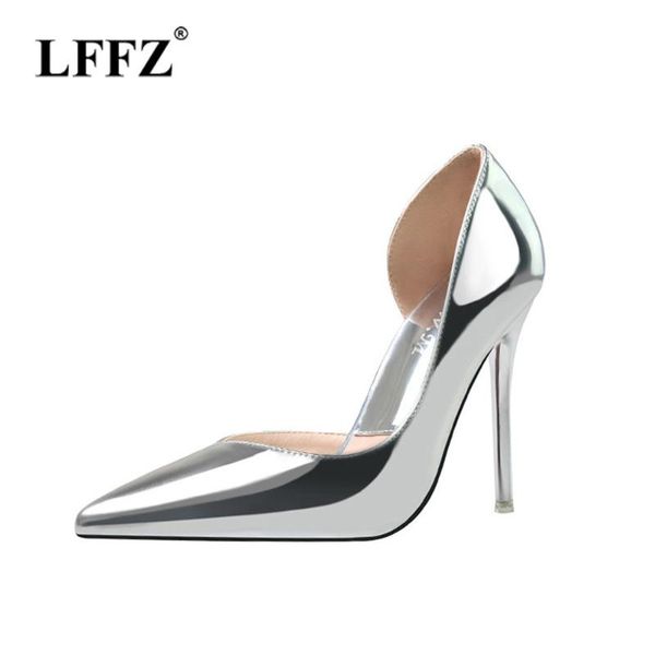 

dress shoes lzzf fashion wedding office shose women high heels modis black pointed toe elegante ladies pumps silver woman hakken