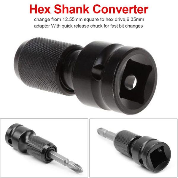 

hand tools 1/2"drive to 1/4"hex shank converter quick release chuck screwdriver bit adapter m13 dropship