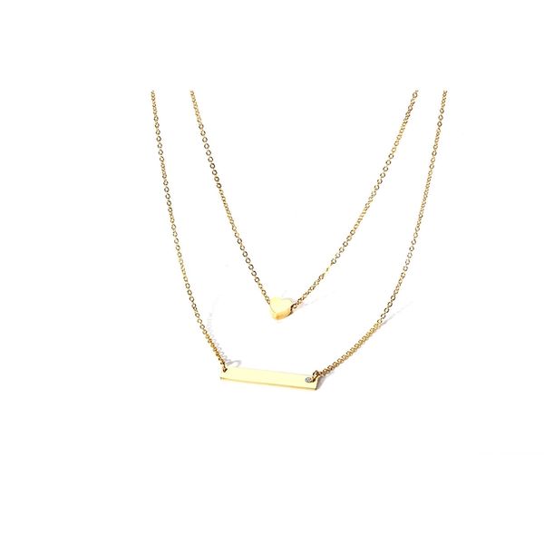 

fnl mbb4 stainless steel necklace sell popular single steel material man heart and square shape lover gift 201014, Silver