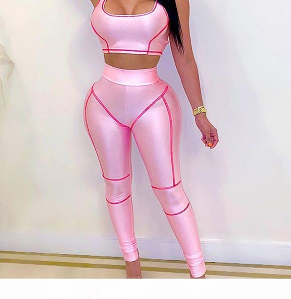 

women legging vest tracksuits set polyester high waist new fitness yoga gym hygroscop sweat releasing lady exercise two pieces outfit, Black