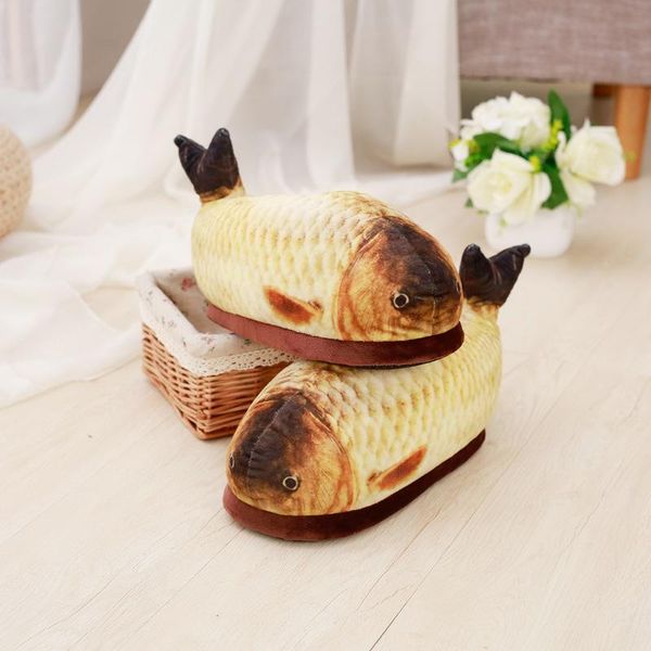 

fish heeled slippers stuffed lifelike animals aquatic crucia fishes shoes indoor floor dot cloth sole gift for men wmtwrv mywjqq