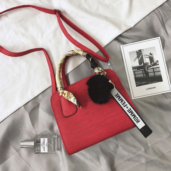 

uk4rw women's new korean version of one shoulder portable scarf wool ball woolstraddle bag bag tide silk scarf wool ball women's i