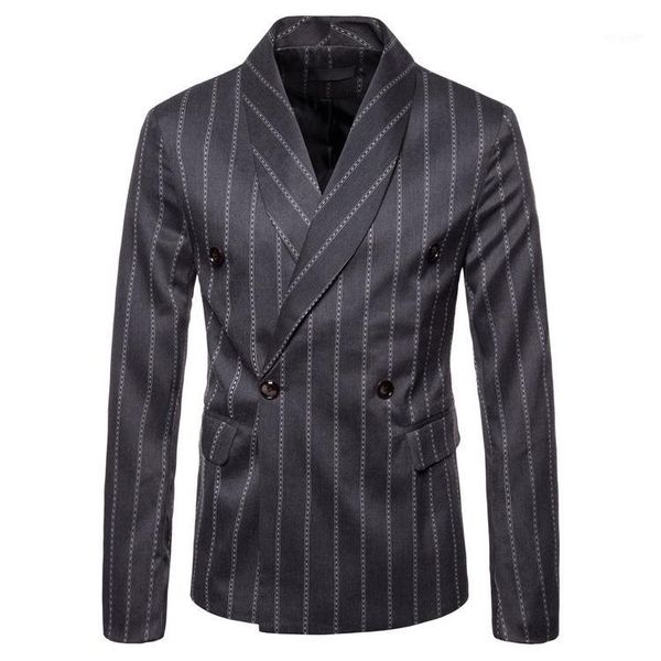 

mens business affairs wedding long sleeve brand blazer pattern stripe suit jackets dropshipping slim fashion dance coats1, White;black