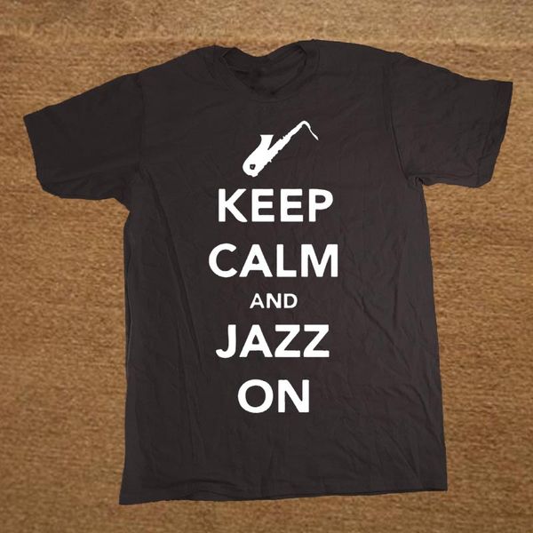 

sport man t shirts keep calm and jazz on cotton short sleeve plus size t-shirt for men tee shirts clothes