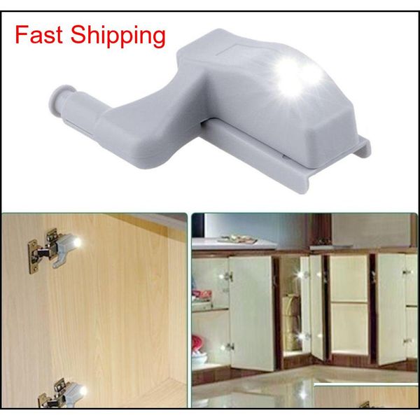 

10pcs cabinet cupboard wardrobe matic led hinge light white smart sensor lamp ho qylygv new_dhbest, Silver