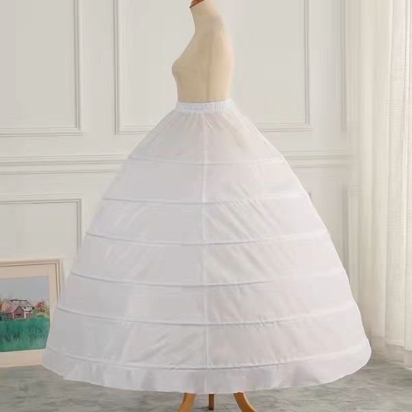 

white plus size ball gown bridal petticoat 6 hoops jupon tarlatan crinoline underskirt slips make dress puffy quince bridal debuta338y