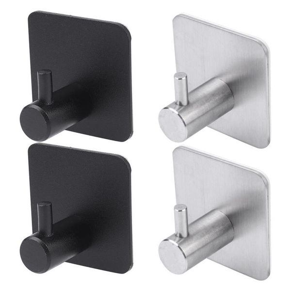

kitchen wall hook adhesive stainless 304 for 4pcs pack hooks strong steel hangers mounted non marking sticky bbyejh lg2010