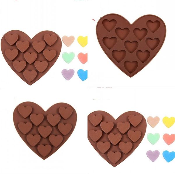 

silicone cake mould 10 lattices heart shaped chocolate mould baking diy 347 j2