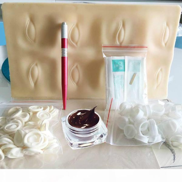 

microblading pen kits manual pen eyebrow paste kits with 30pcs needle blade 5pcs practice skin for learner use new