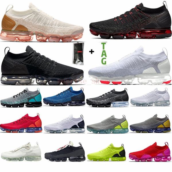 

2021 cushion knit moc fly 2.0 mens women running shoes red fuchsia racer blue diffused taupe volt sneakers trainers 36-45