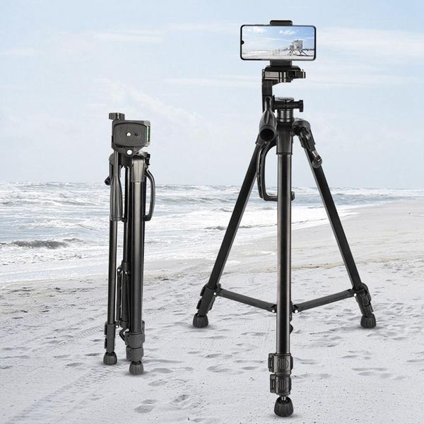 

camera tripod 55 inch/140cm lightweight live streaming tripod with phone holder and bag for camera phone max load 3kg