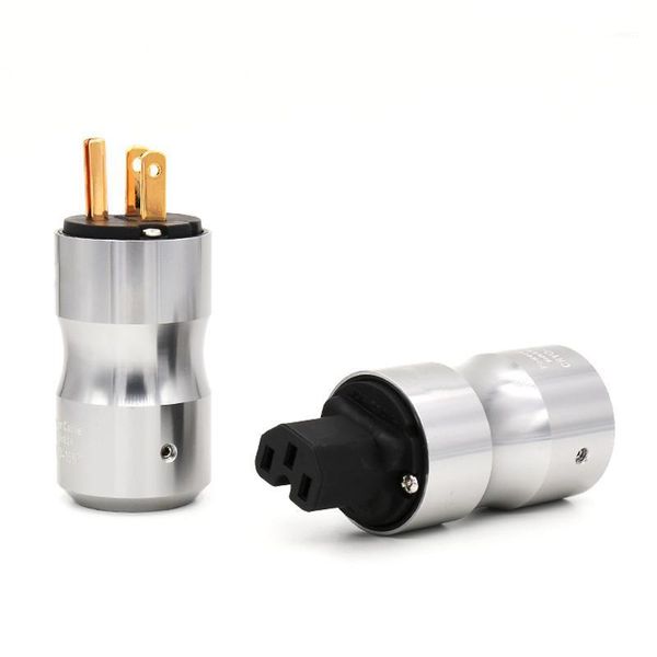 

gold plated us power plug connector us mains power cord plug+iec female connector1