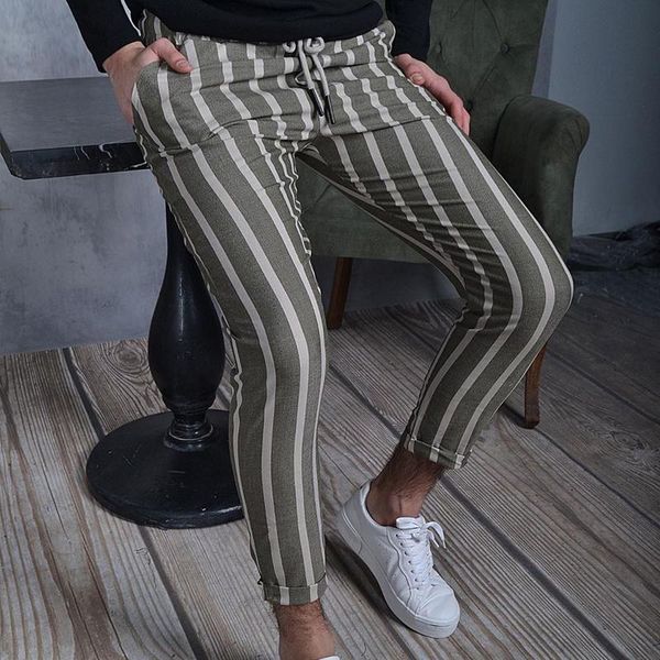 

men's pants puimentiua summer thin striped men brand slim fit hip hop mens casual harem streetwear joggers trousers, Black