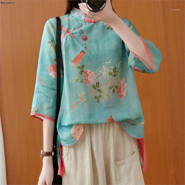

2020 woman traditional chinese clothing retro flower print hanfu women elegant oriental tang suit chinese blouse1, Red