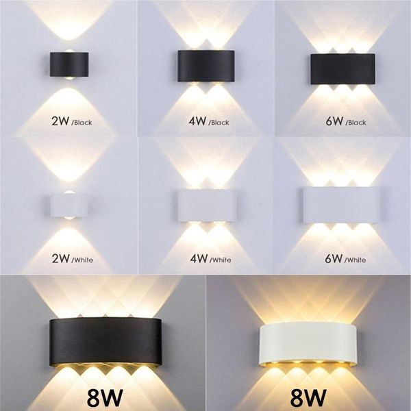 

2/4/6/8/12w led wall lamp living room night light aluminum wall lights home decoration outdoor led light waterproof