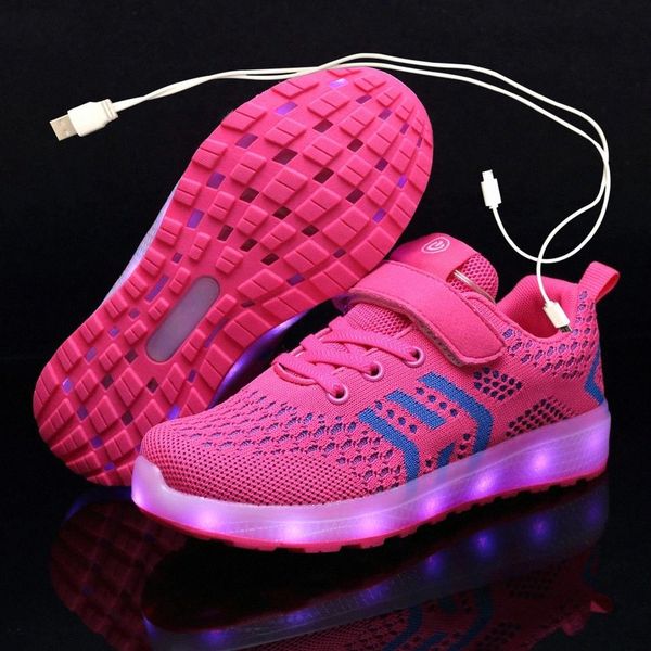 

2020 new kids usb luminous sneakers glowing children lights up shoes with led slippers girls illuminated krasovki footwear boys #vx4j