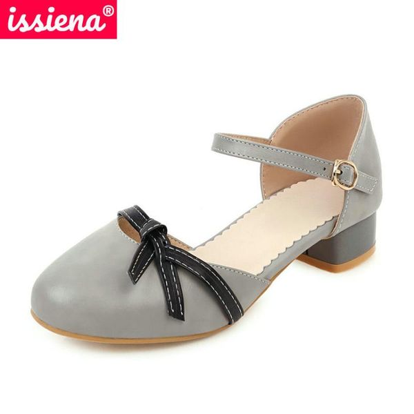 

issiena 2021 kids shoes spring summer round toe girls high heels buckle children' leather shoes spring for casual size 28-39, Black;grey