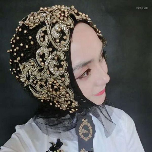 

2019 woman hijab solid color rhinestone shining sequins chiffon silk popular shawls scarf headband muslim turban abaya diamonds1, Red