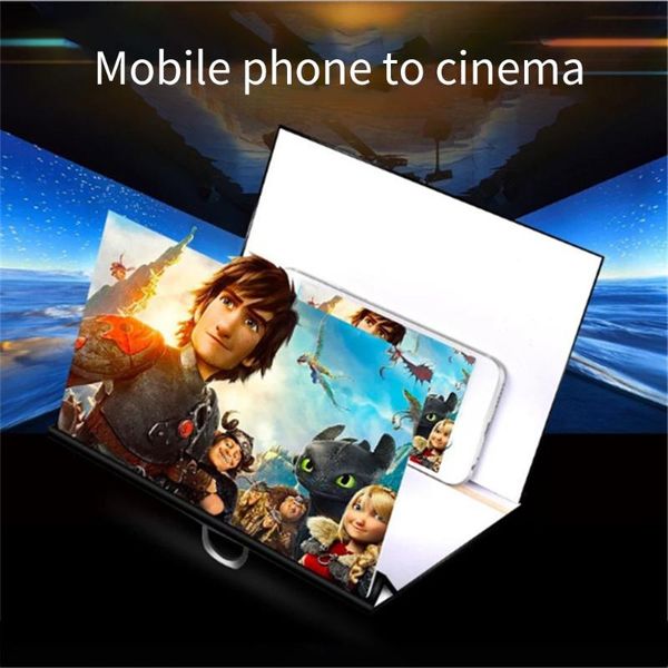 

8 inch 3d wooden screen magnifier with finger ring hd video amplifying projector folding screen deskstand bracket