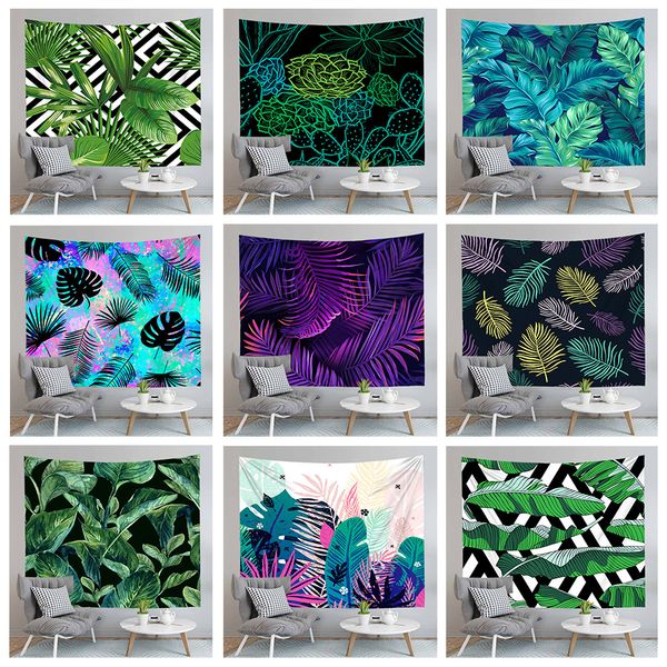 

3d plam leaves printed tapestry wall art hanging tapestries carpet bedspread blanket
