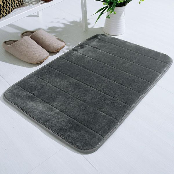 

40x60cm home coral fleece bathroom mat non-slip memory foam rug soft floor carpet super absorbent washable qe